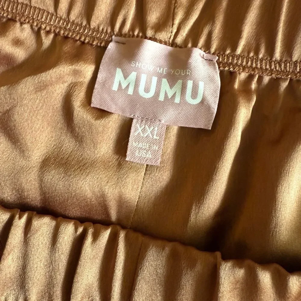 Show Me Your MuMu Copper Satin Pajama Set size XXL Missing tag